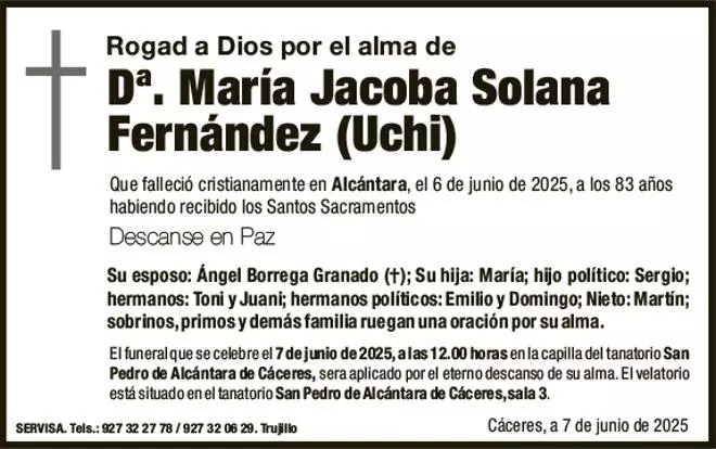 Dª. María Jacoba Solana Fernández