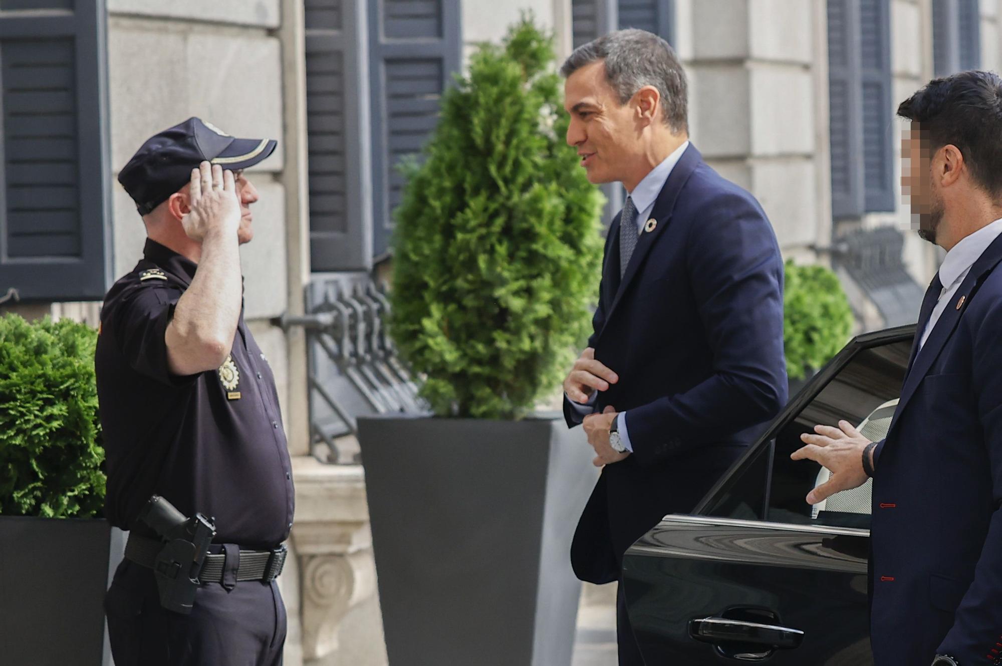 Pedro Sánchez, a su llegada al Congreso para el debate sobre el estado de la nación