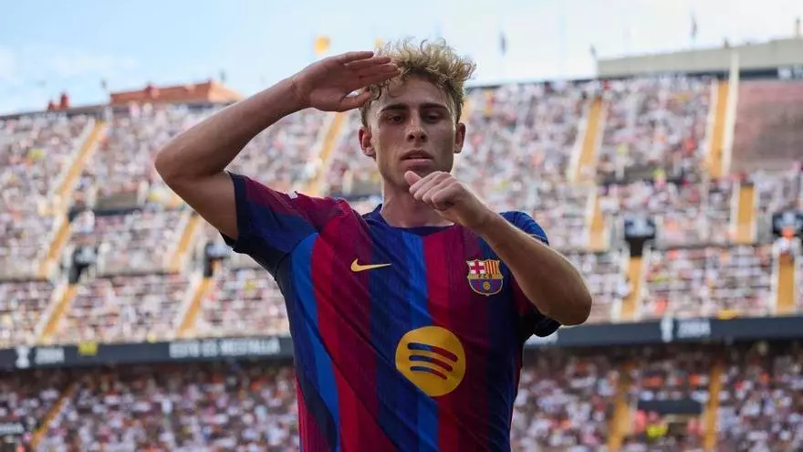 Fermín conquista Mestalla a lo grande: así se ha narrado su golazo