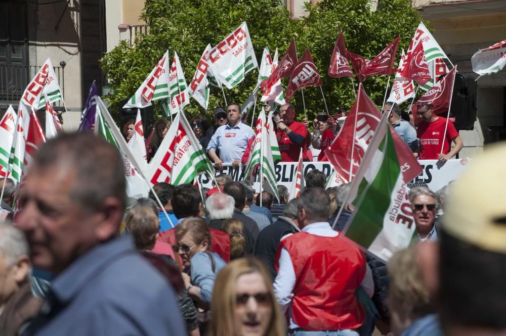 Los jubilados malagueños se concentran para defender las pensiones