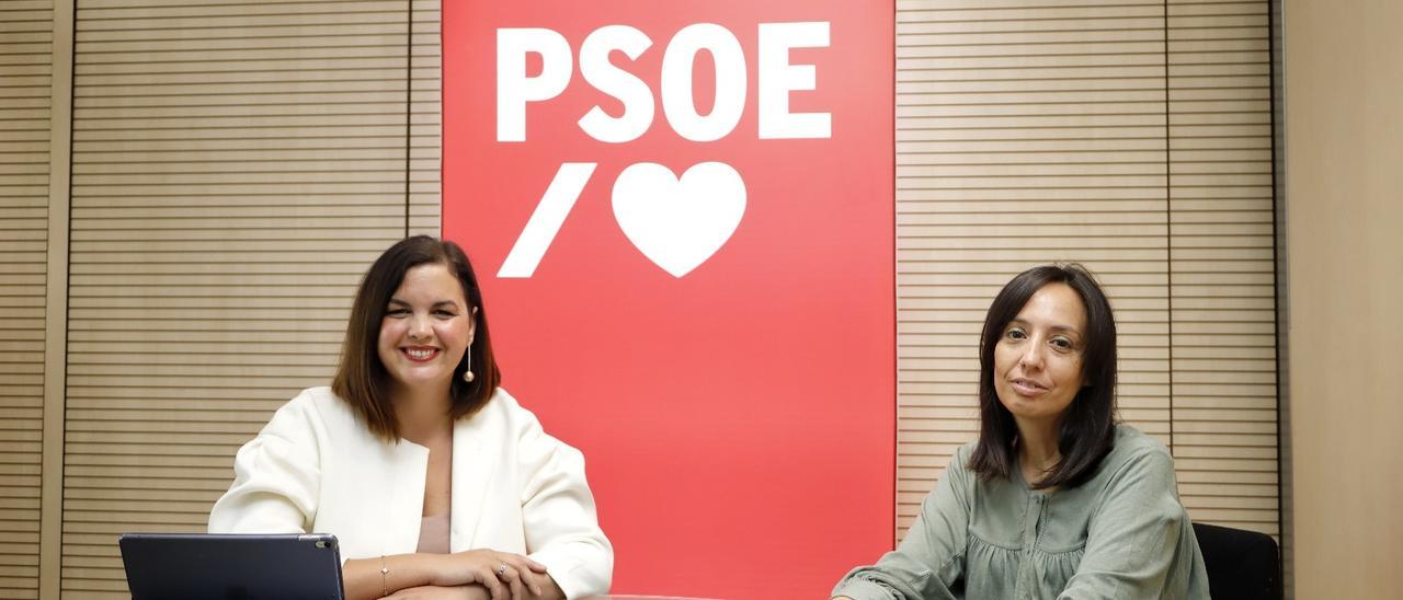 Sandra Gómez a la seu del PSOE de Madrid.