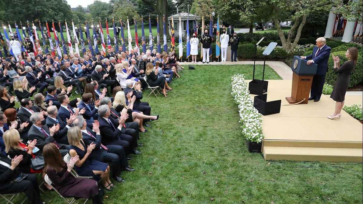 Trump confirma la designación de Amy Coney Barrett como jueza para el Supremo.