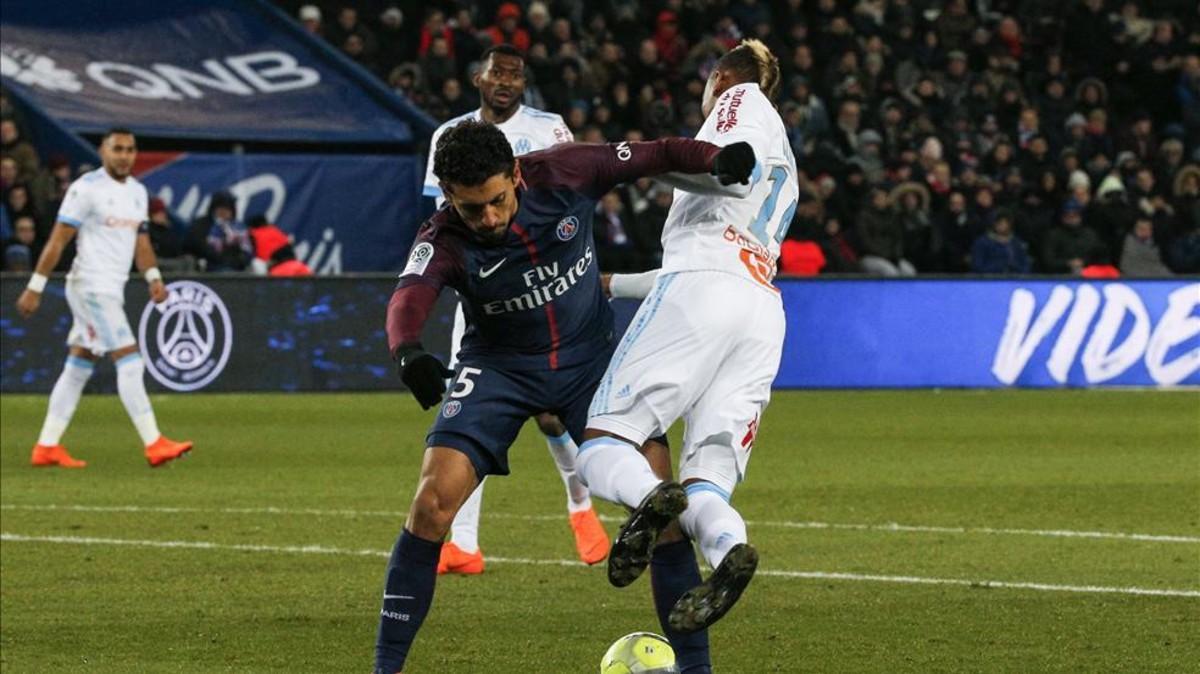 Marquinhos acabó renqueante el PSG - Olympique Marsella