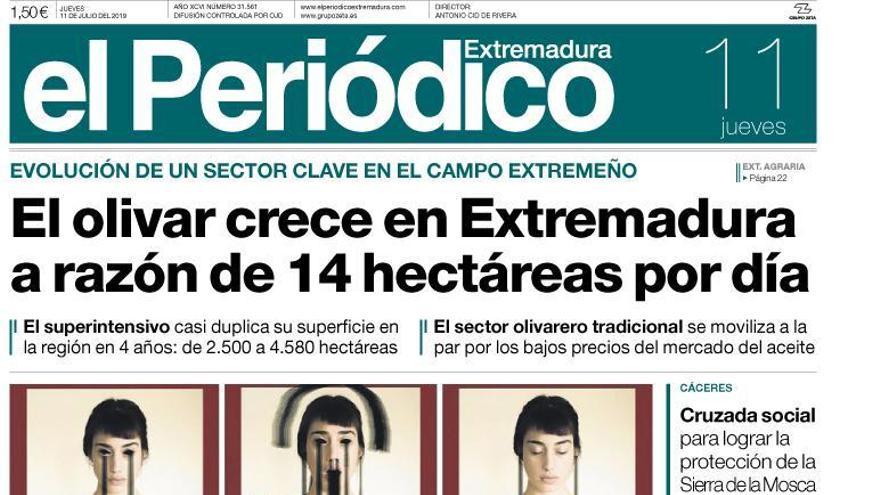 Esta es la portada de EL PERIÓDICO EXTREMADURA correspondiente al día 11 de julio del 2019