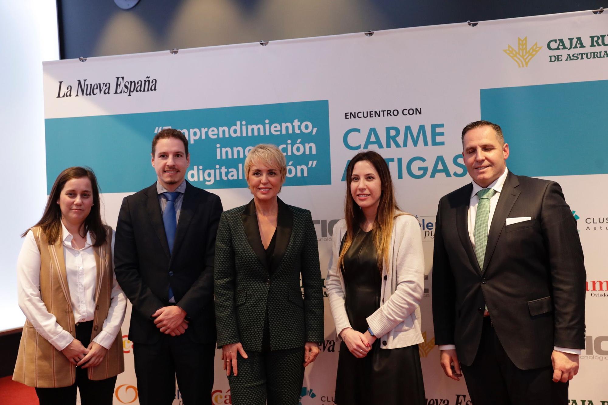 la secretaria de Estado de Digitalización e Inteligencia Artificial del Ministerio de Asuntos Económicos, Carme Artigas, participa el encuentro "Emprendimiento, innovación y digitalización", celebrado en el Club Prensa Asturiana de LA NUEVA ESPAÑA