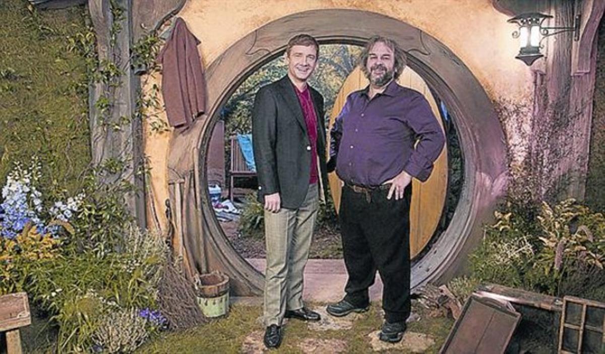 Martin Freeman y Peter Jackson.