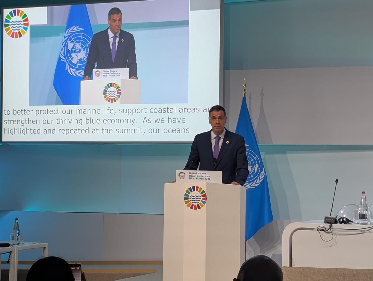 Pedro Sánchez en la Conferencia de los Océanos de Niza. Pedro Sánchez en la Conferencia de los Océanos de Niza.