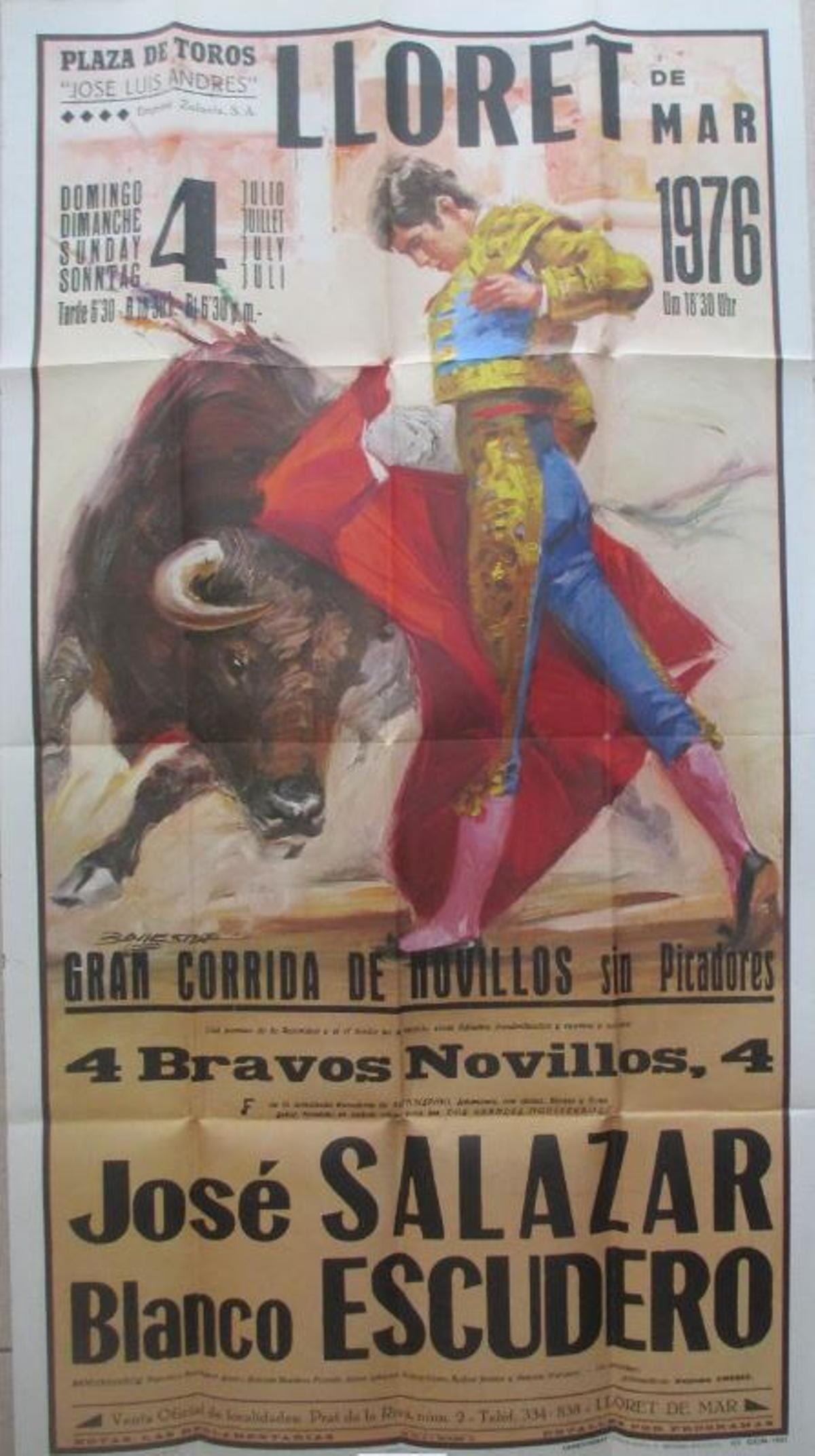 Cartell d’una jonegada del 1976 a Lloret de Mar.