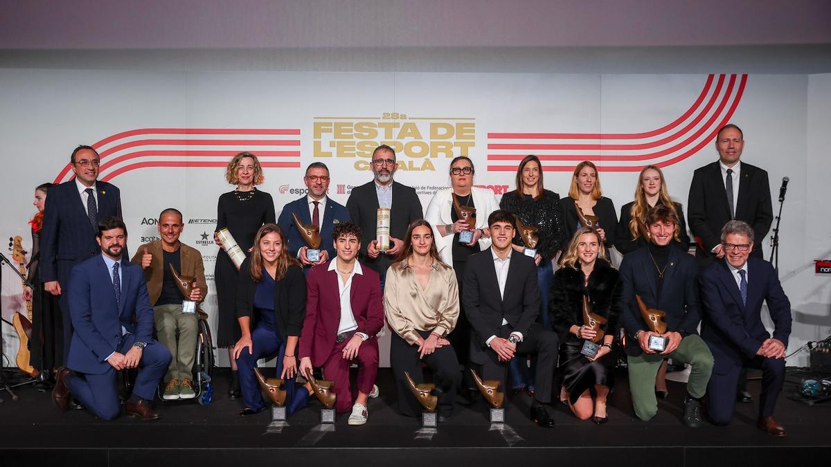 Todos los premiados en la Festa de l'Esport Català