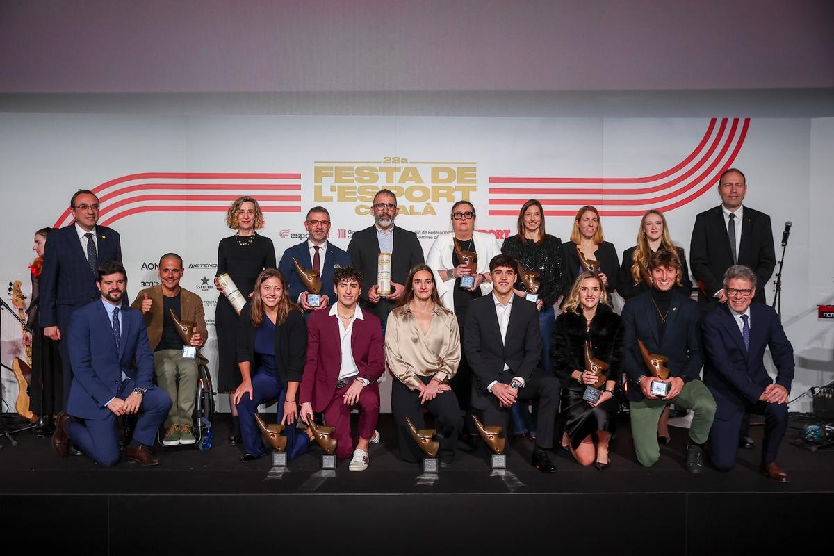 Todos los premiados en la Festa de l'Esport Català