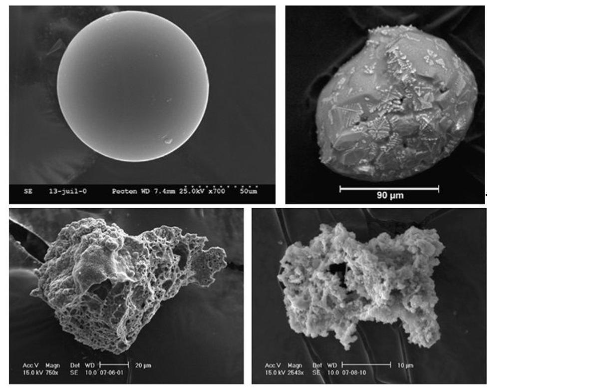 Ejemplos de micrometeoritos