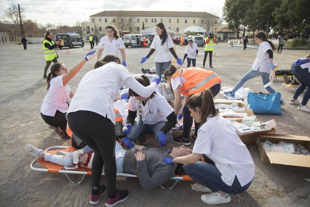 Simulacro de la Escuela de Enfermería de Castelló