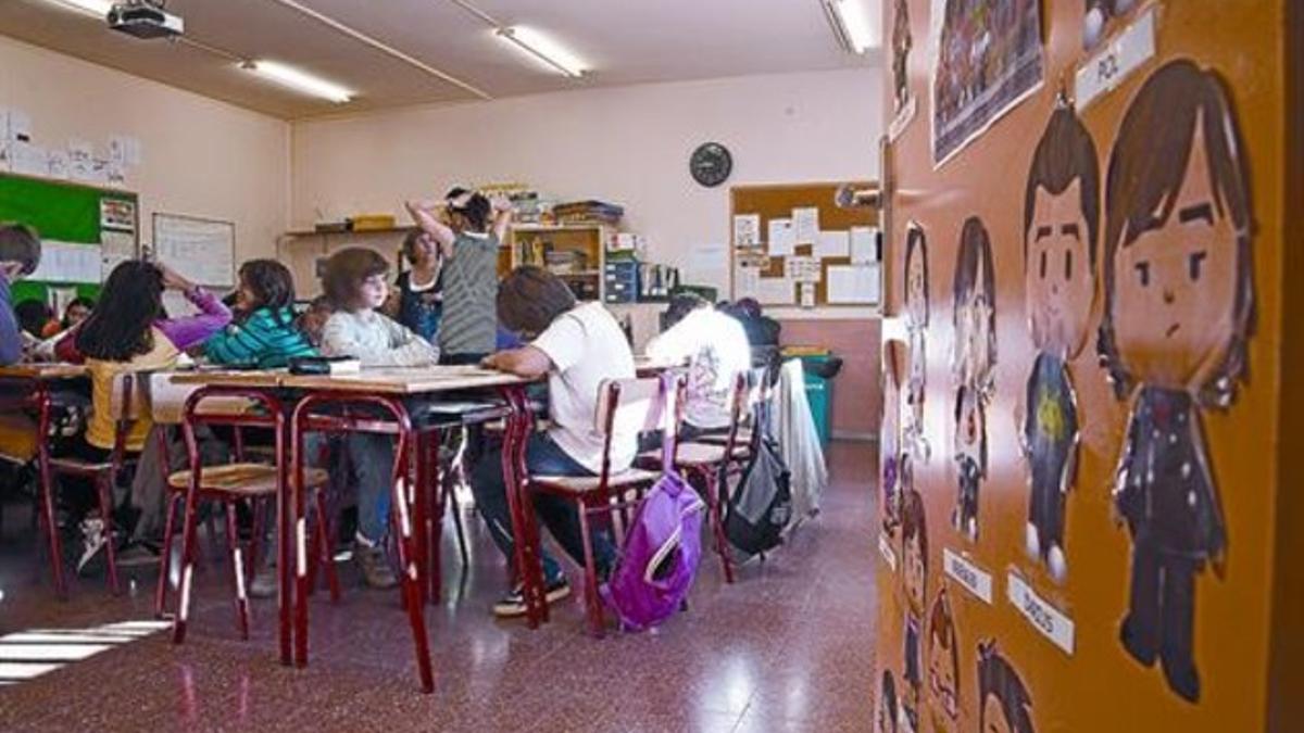 Un aula del CEIP El Pirienu, en Barcelona.