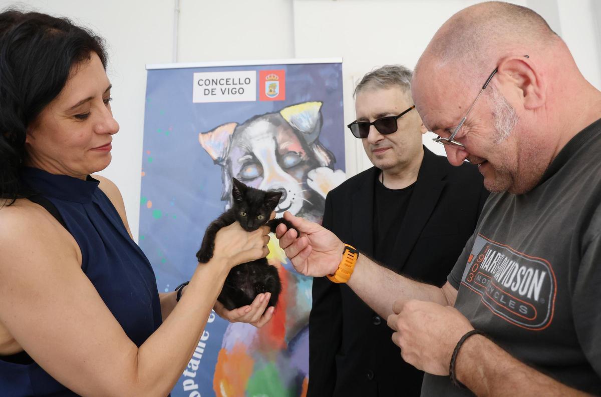 Tofy, el gatito de apenas 2 meses, y que fue adoptado por el músico Miguel Costas