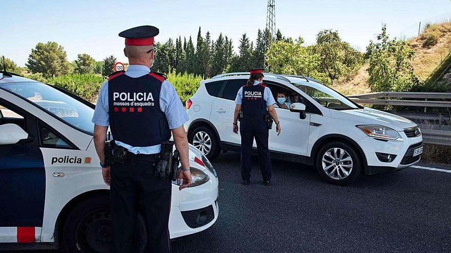 Control policial a la carretera N-240 a la comarca del Segrià, ahir