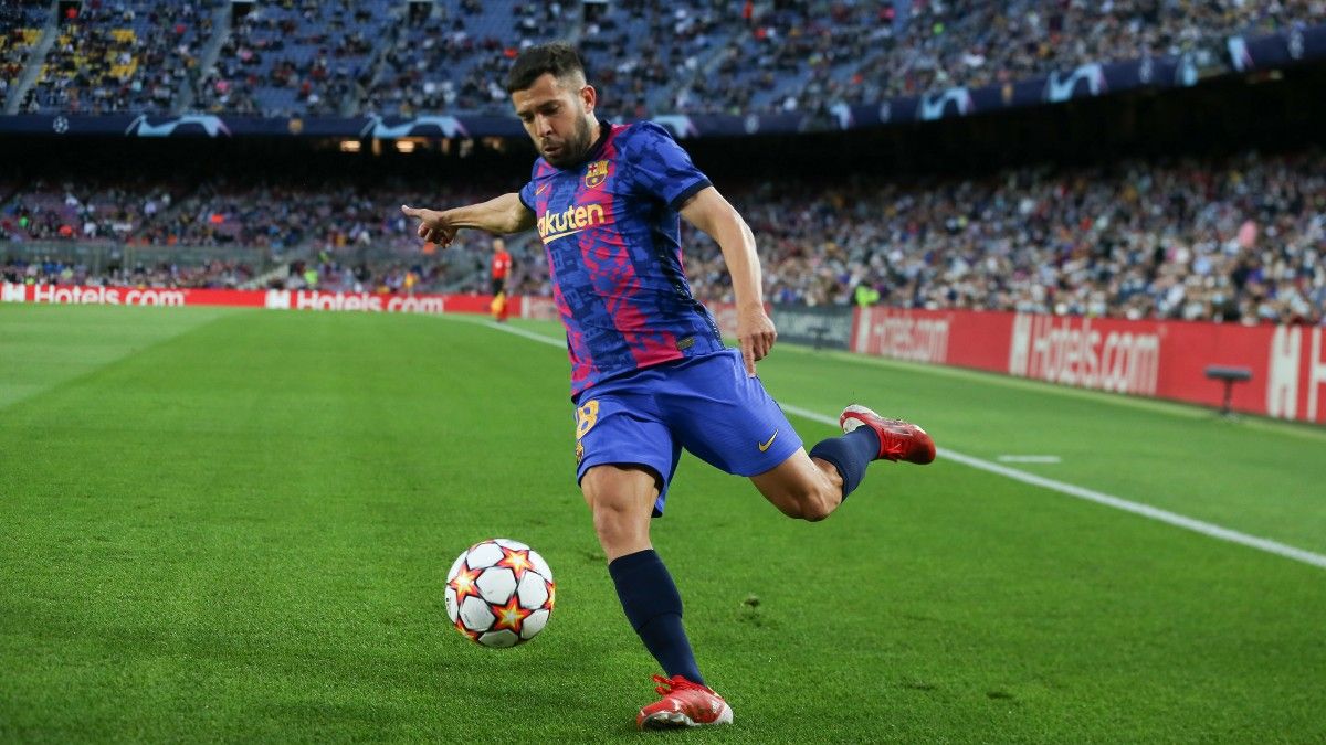 Jordi Alba durante el partido de Champions League ante el Dinamo de Kiev