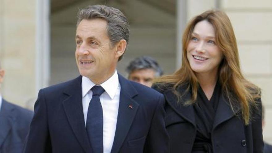 Carla Bruni, junto a Nicolas Sarkozy.