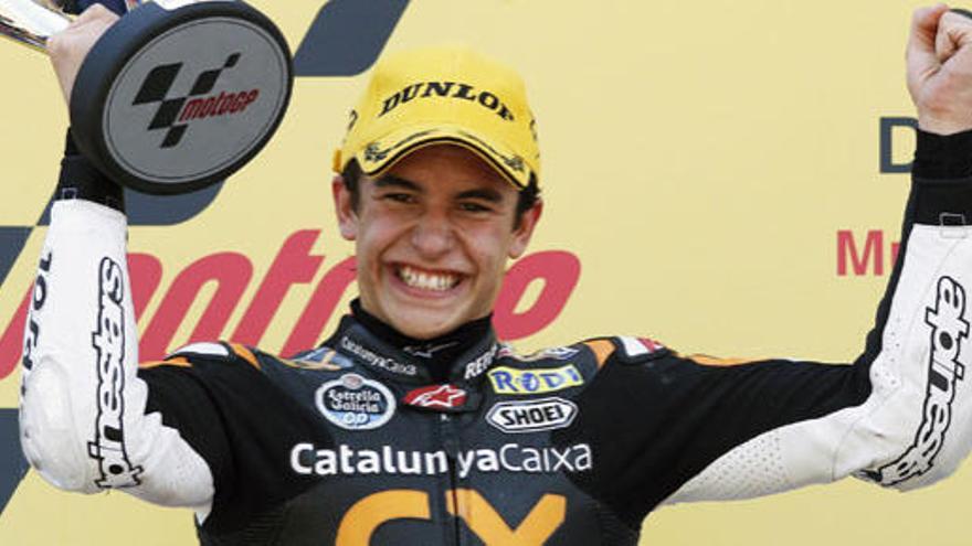 Marc Márquez, en el podio de Mugello tras ganar el Gran Premio de Italia