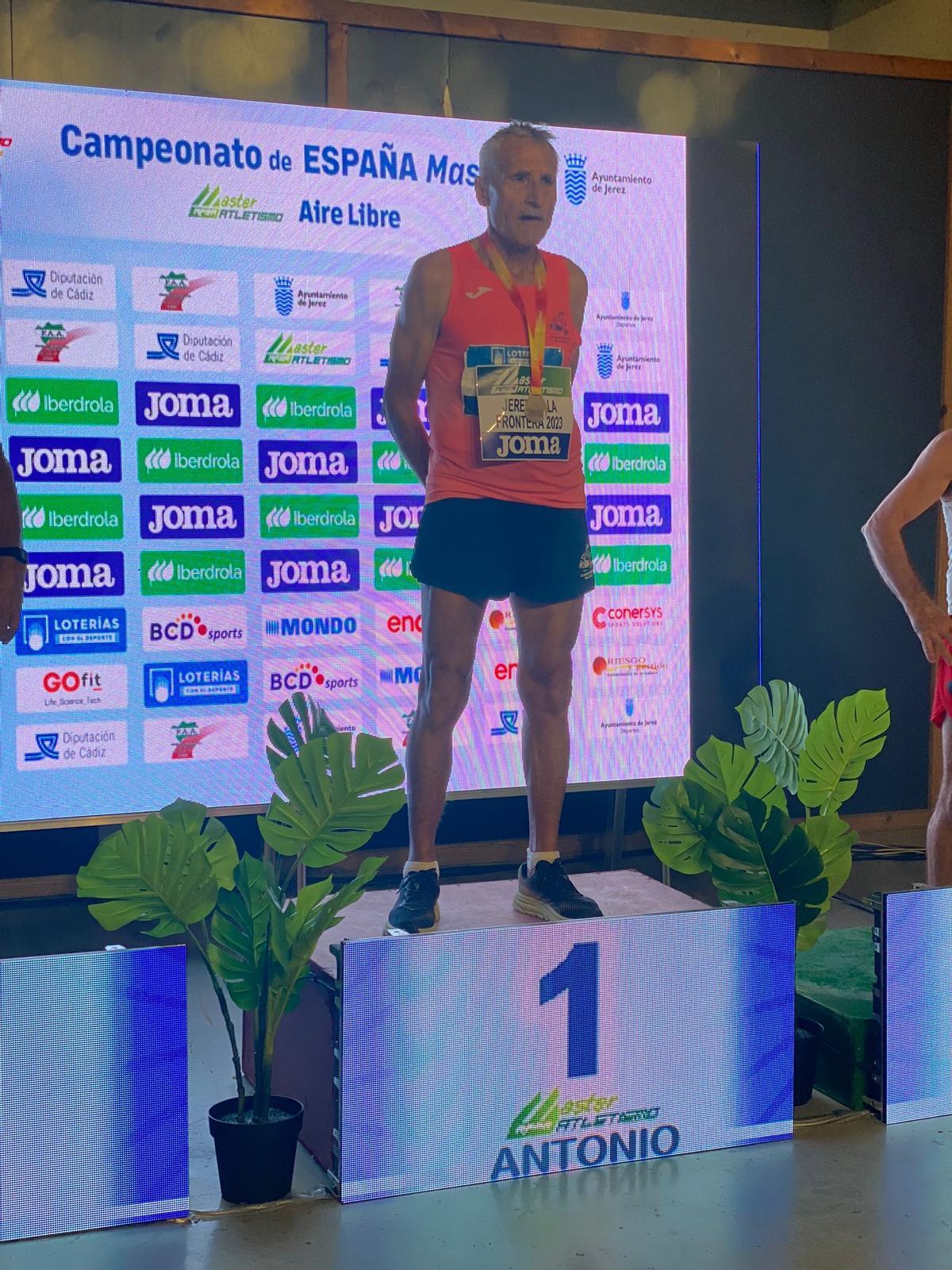 Antonio Jurado, oro en los 1.500 metros en M70