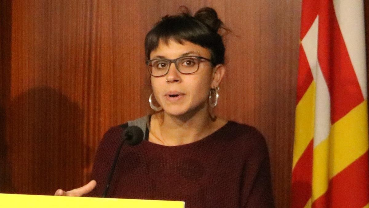 Maria Rovira, en una imagen de archivo, durante una rueda de prensa en el ayuntamiento de Barcelona.