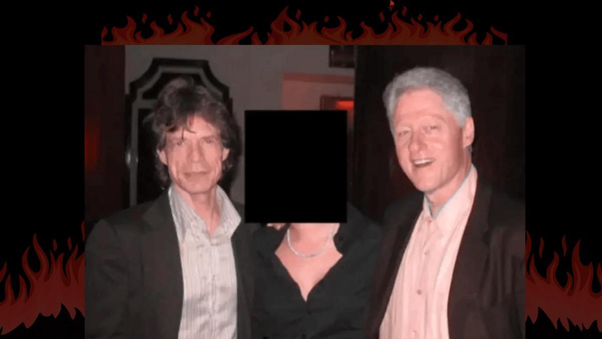 Jagger con Clinton y una desconocida