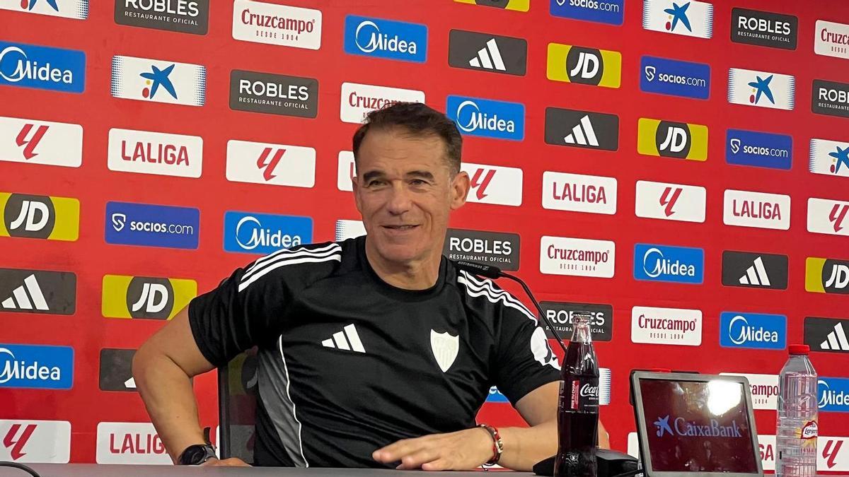Luis García Plaza en la rueda de prensa previa al Sevilla-Espanyol