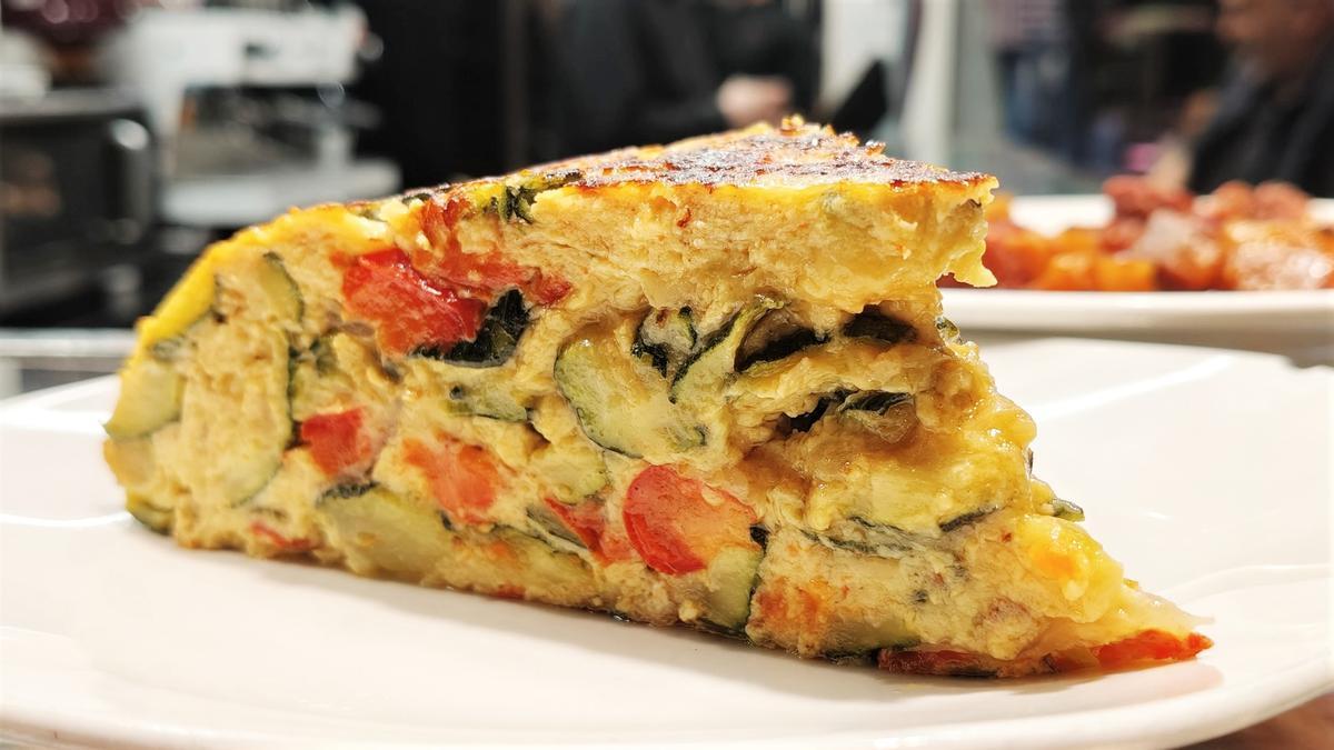 La excelente tortilla de verduras de Bar Clemen’s.