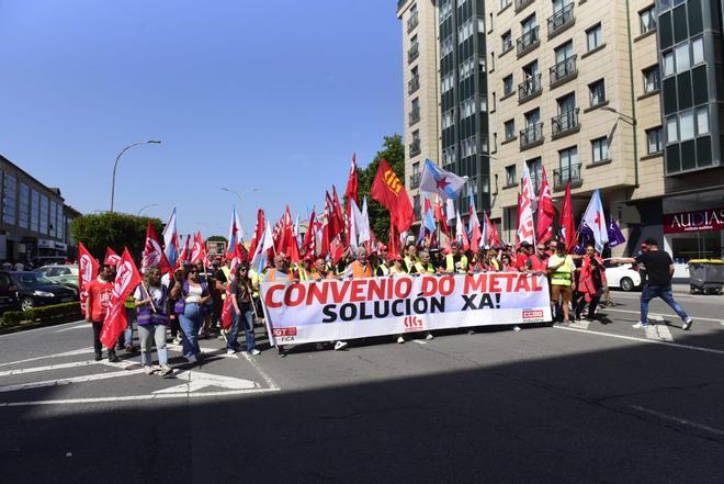 Manifestación en A Coruña en la tercera jornada de huelga del metal
