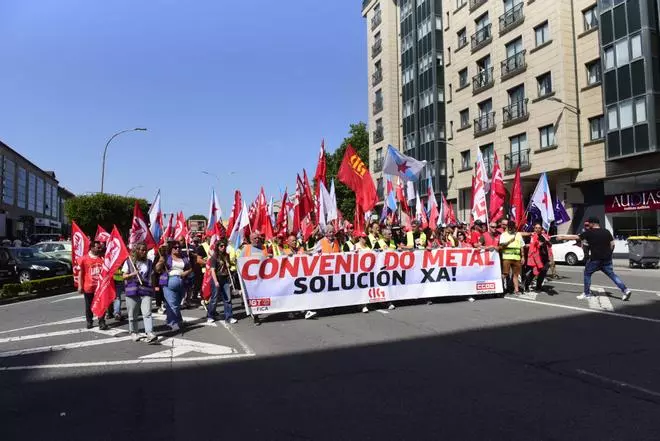 Manifestación en A Coruña en la tercera jornada de huelga del metal