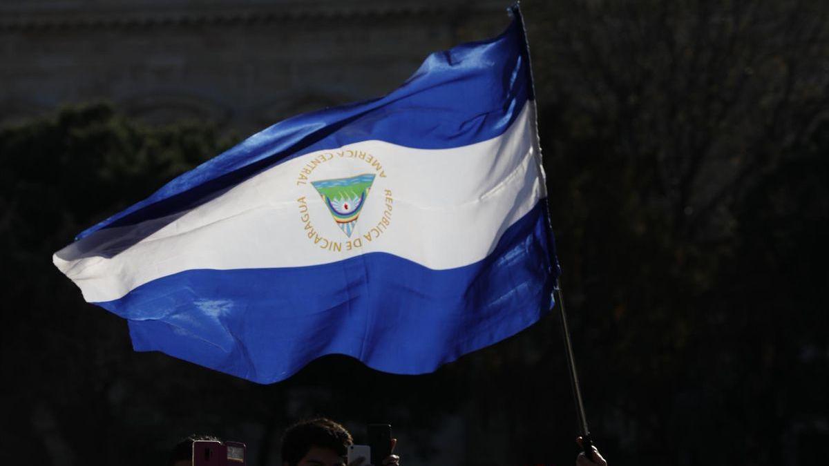 Una bandera de Nicaragua.