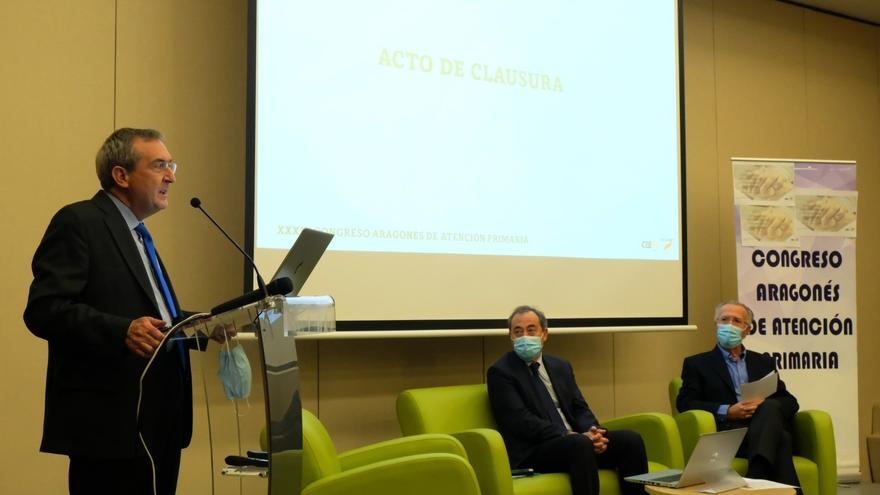 El presidente de FASAMET y del sindicato de Médicos de Atención Primaria de Aragón, Leandro Catalán en el 34º Congreso Aragonés de Atención Primaria.