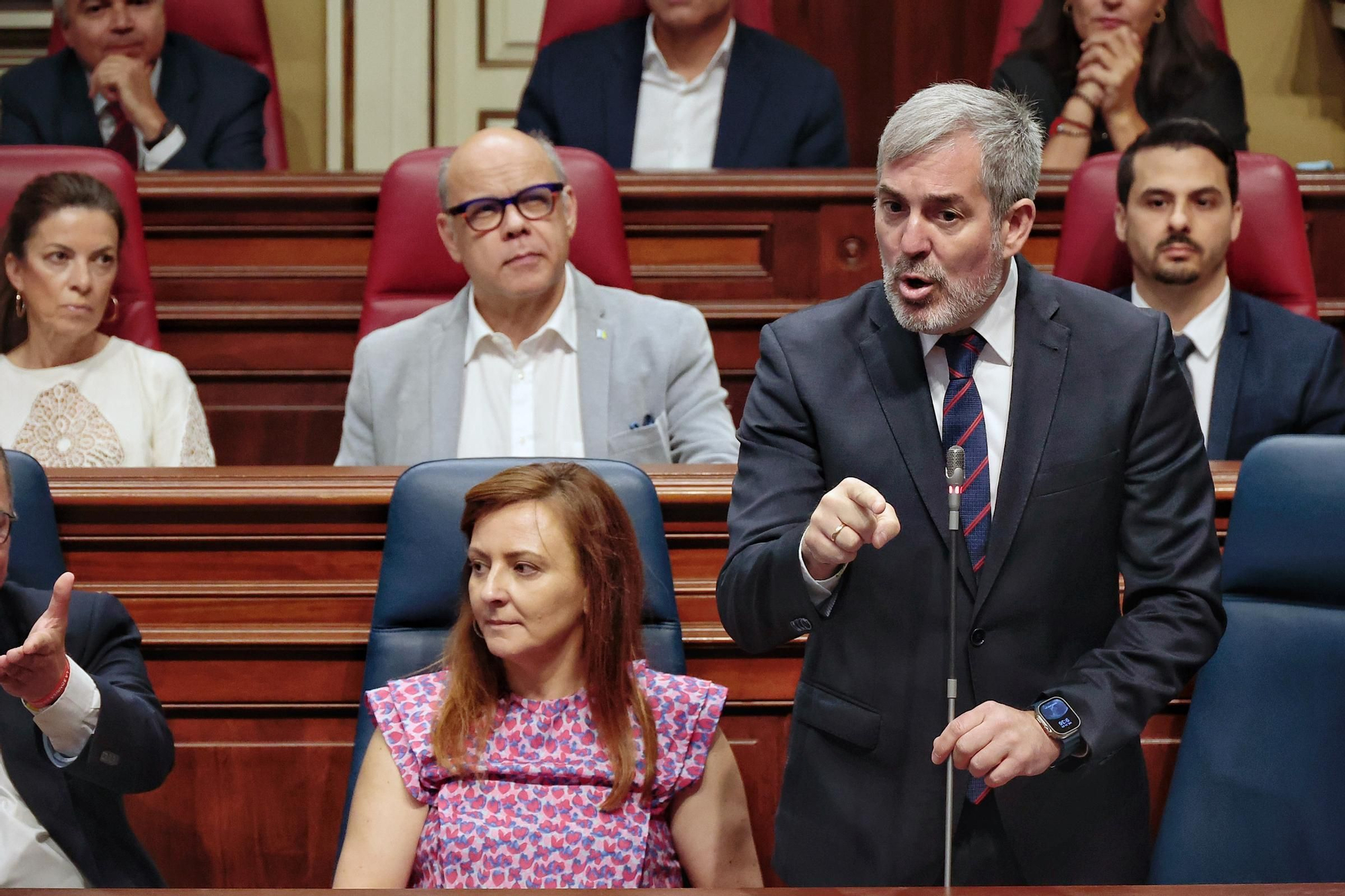 Sesión de control en el Parlamento de Canarias este miércoles 23 de julio de 2024.