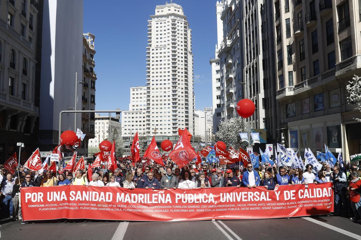 Protesta en defensa de la sanidad pública