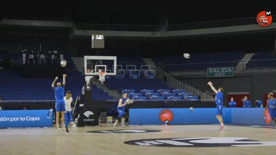 Imagen de un entrenamiento en el WiZink Center de Madrid.