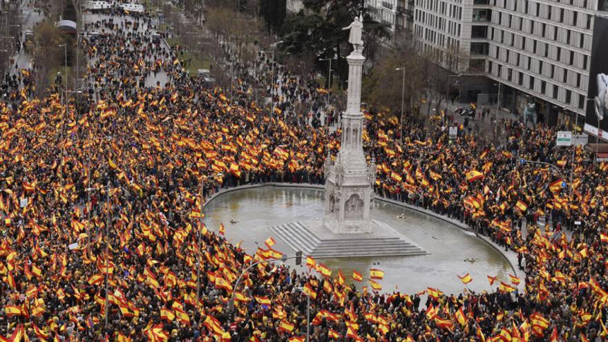 La concentración por la unidad de España y para pedir elecciones.