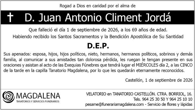 D. Juan Antonio Climent Jordá
