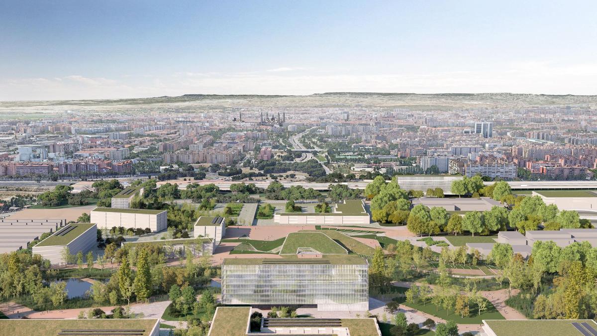 Recreación virtual del Distrito Aragonés de Tecnología (DAT) Alierta, que se ubicará en los barrios del Actur y Parque Goya.