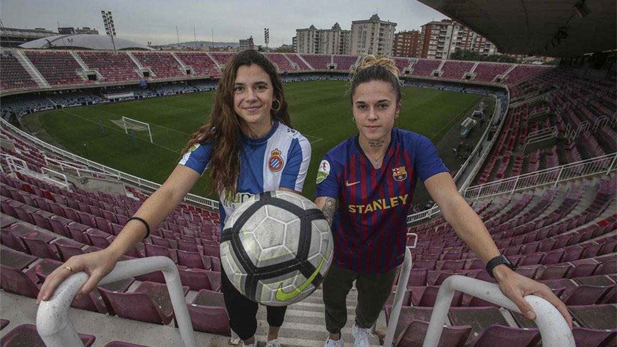 Berta Pujadas y Mapi León, antes del derbi