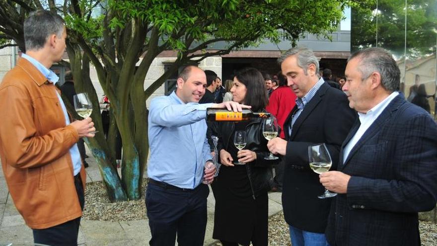 La presentación de los vinos de Terras de Lantaño, ayer.