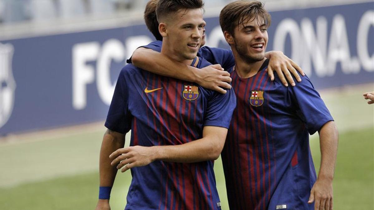 Carles Pérez fue el autor de dos de los cinco goles del Juvenil ante Olympiacos