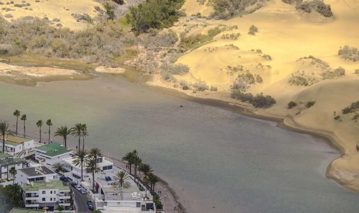 Las presas de Gran Canaria, llenas tras el paso de Therese, vistas desde el aire Las presas de Gran Canaria, llenas tras el paso de Therese, vistas desde el aire