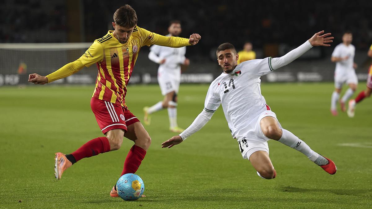 Partido entre Catalunya-Palestina en el Estadi Olímpic de Lluís Companys