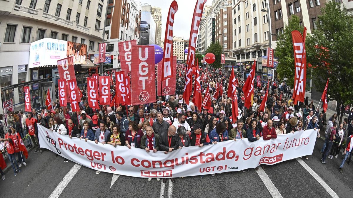 Manifestación en Madrid por el 1 de mayo.