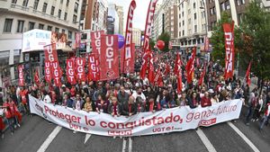 Manifestación en Madrid por el 1 de mayo.