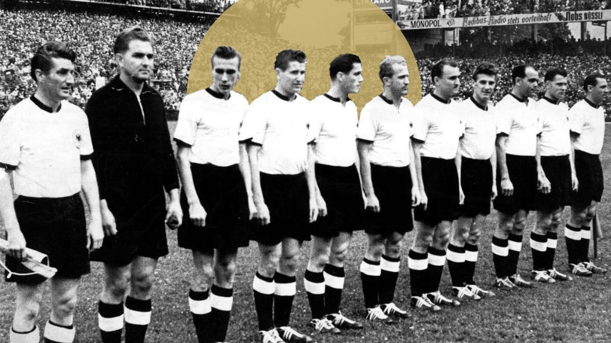 La selección alemana de 1954, la primera que utilizó el material de Adidas.