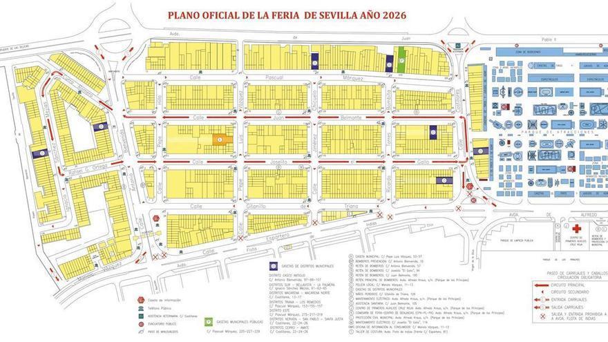 Este es el nuevo plano de la Feria de Abril de Sevilla en 2026: cambios y novedades en el Real de Los Remedios