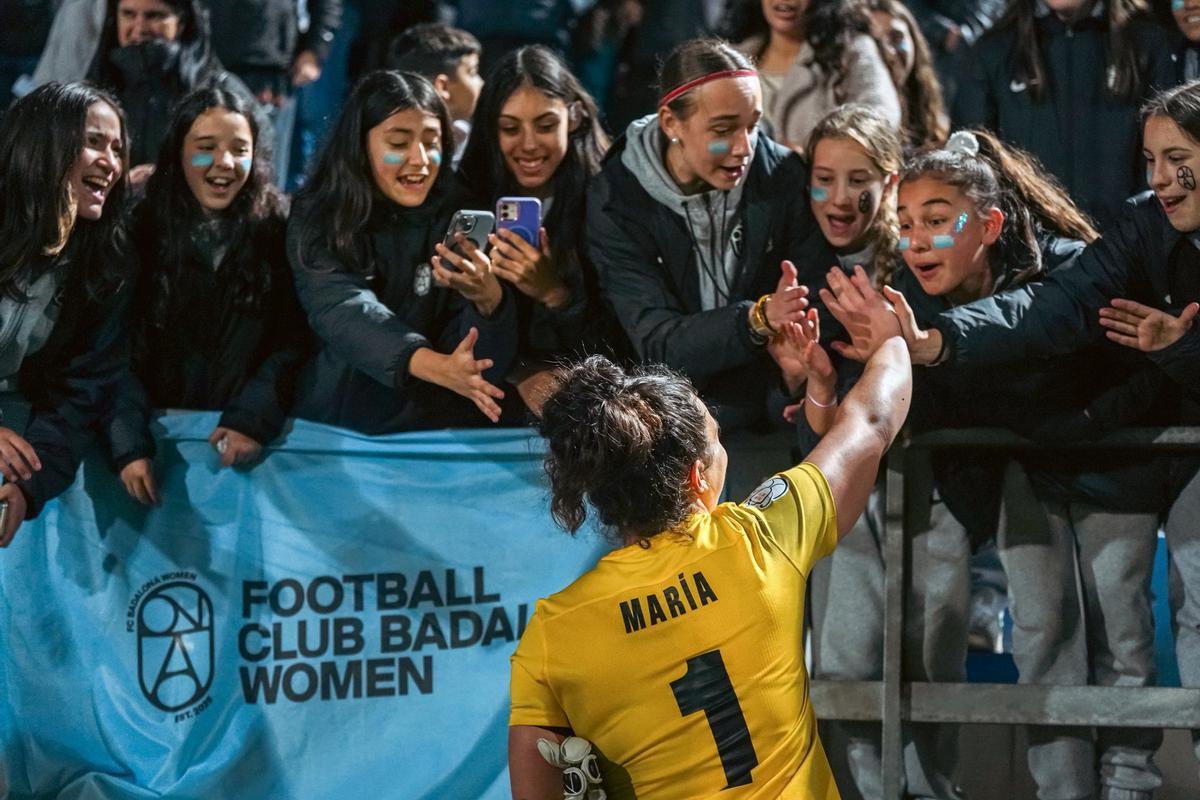 Maria Valenzuela, portera del Badalona Women, en la ida de la final
