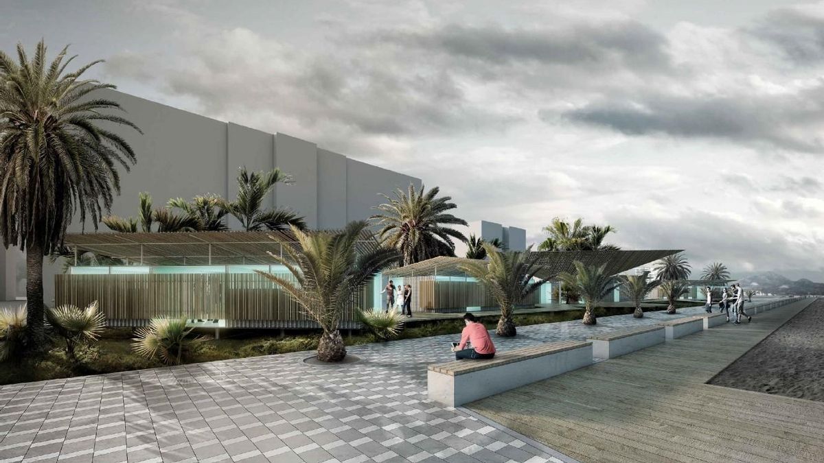 Recreación de los módulos deportivos que se esperaba construir en la avenida de Niza en Alicante.