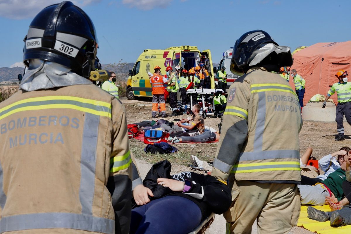 Así ha sido el simulacro de accidente aéreo en Murcia