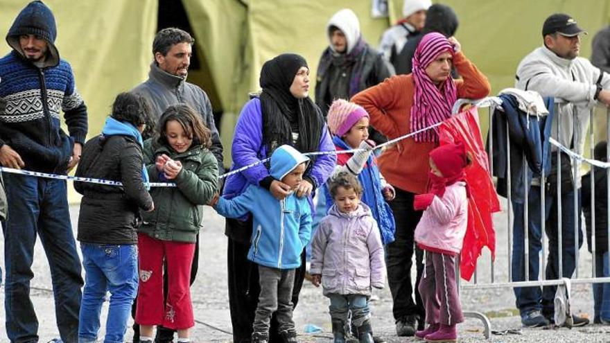 Refugiats en un centre a Eslovènia